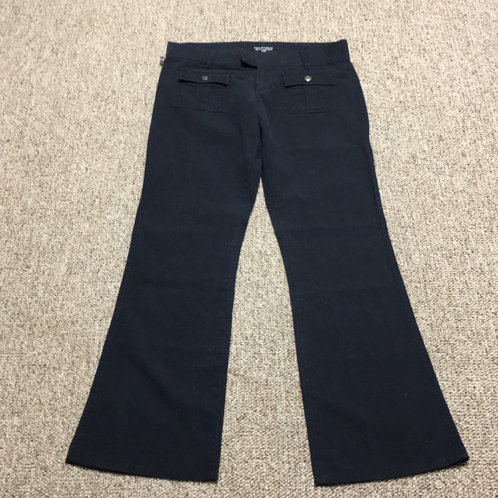 Polo Jeans Co. Ralph Lauren Pants Distressed Black Unique Tone On Tone Pattern